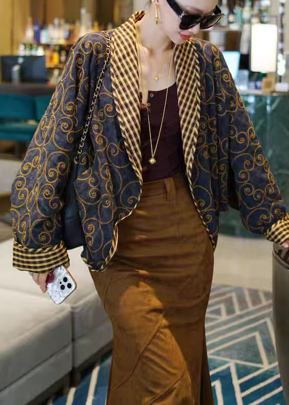 Italian Black Embroidered Wear On Both Sides Cotton Coats Batwing Sleeve