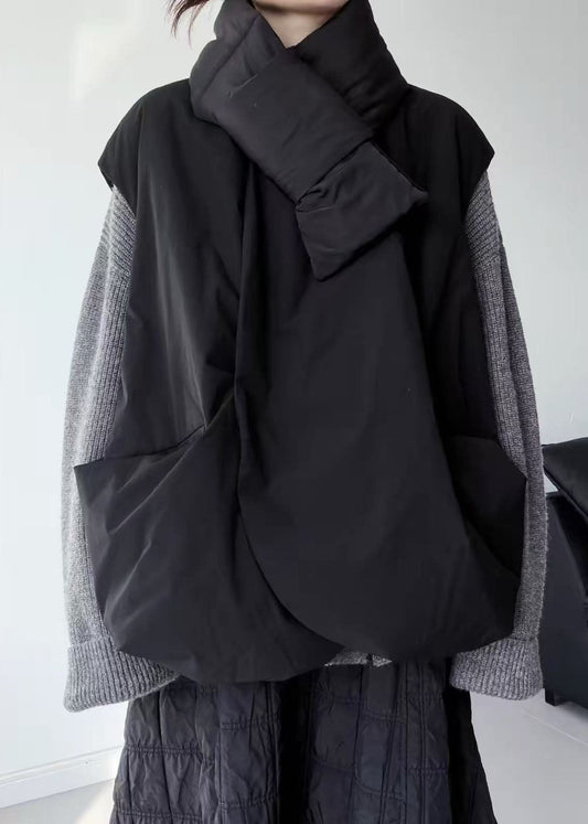 Italian Black Oversized Pockets Duck Down Canada Goose Vests Winter