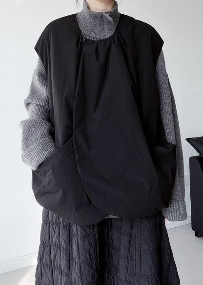 Italian Black Oversized Pockets Duck Down Canada Goose Vests Winter
