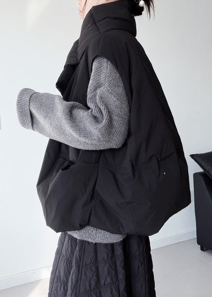 Italian Black Oversized Pockets Duck Down Canada Goose Vests Winter