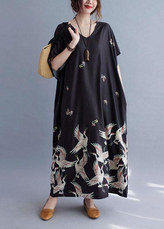 Italian Green flowers V Neck Pockets Print Summer Holiday Dress Short Sleeve