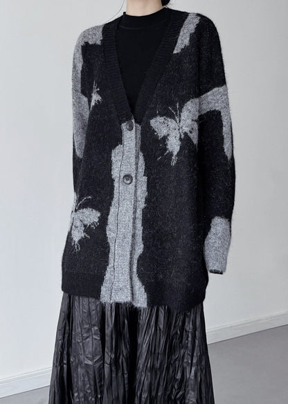 Italian Grey Oversized Butterfly Knit Cardigans Winter
