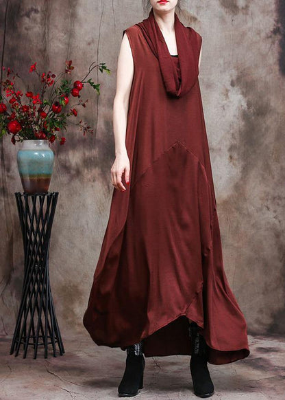 Luxy Chocolate Long Silk Dresses - SooLinen