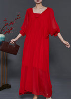 Italian Red Backless Chiffon Vestidos Long Dress Batwing Sleeve