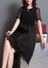 Load image into Gallery viewer, Italian Rose Embroidered Patchwork Silk Party Dress Summer