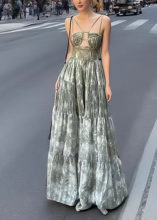 Italian Tie Dye Exra Large Hem Strapless Dress Summer