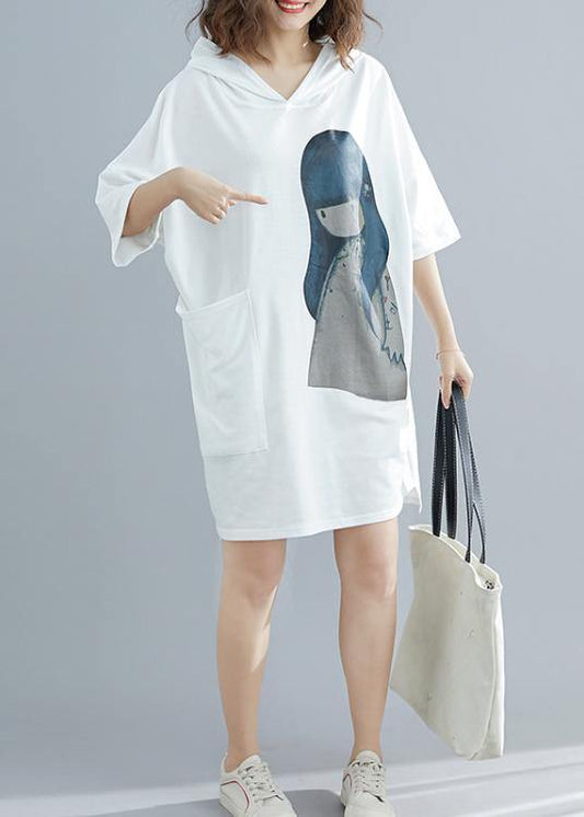 Italian White Appliques Cotton Summer Dresses - SooLinen