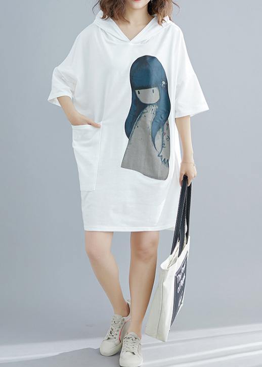 Italian White Appliques Cotton Summer Dresses - SooLinen