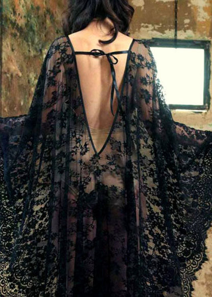 Italian White Lace Backless Beach Gown Summer Dresses