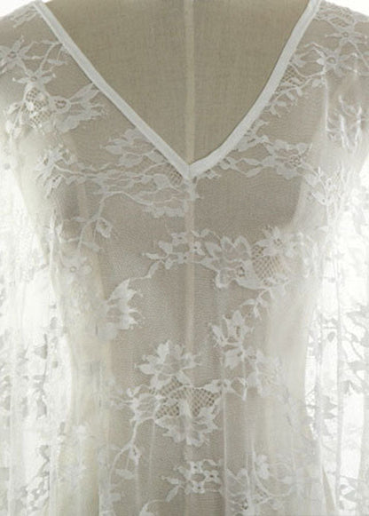 Italian White Lace Backless Beach Gown Summer Dresses