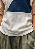 Italian White Oversized Patchwork Linen Beach Vest Summer