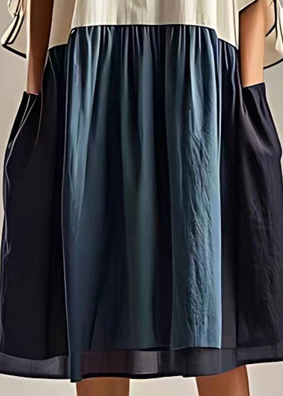 Italian White Oversized Patchwork Linen Holiday Dress Summer