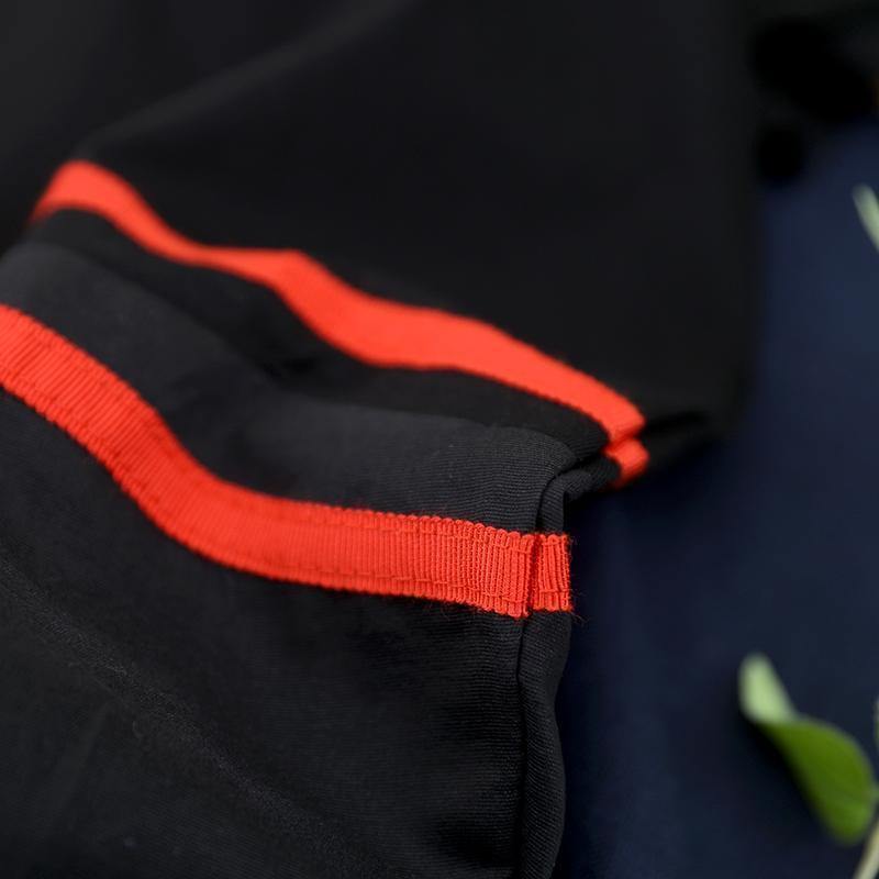 Italian black cotton shirts women hooded half sleeve Dresses summer - SooLinen