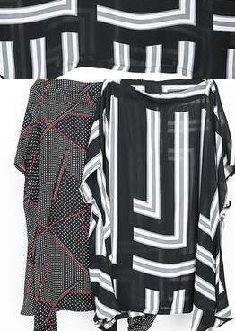 Italian chiffon patchwork color dresses Pakistani Print Pullover Slash Neck Fashion Dress - SooLinen