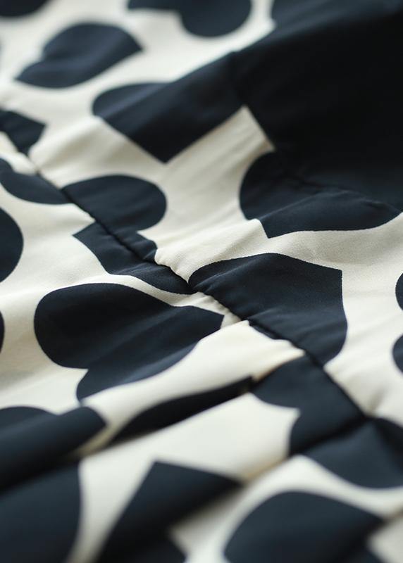 Italian o neck patchwork Tunics Catwalk black Heart print Dress - SooLinen