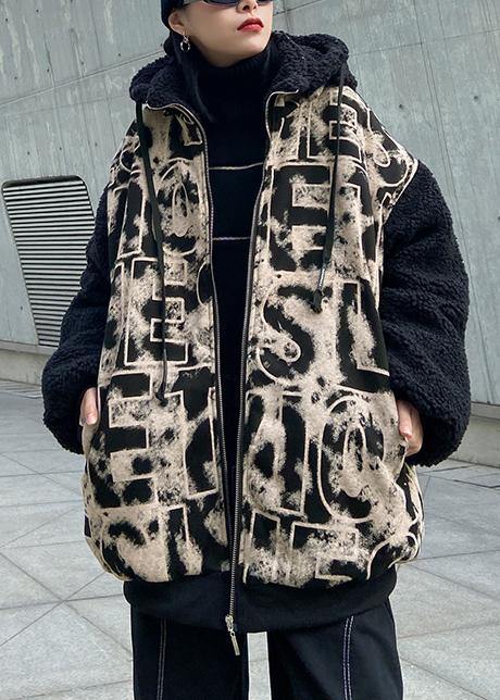 Jacket short heavy winter casual splicing letter tie dye Baseball Jacket - SooLinen