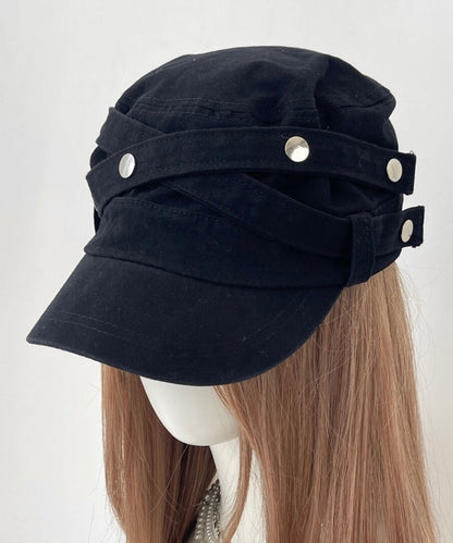 Japanese Casual Versatile Grey Rivet Rquestrian Hat