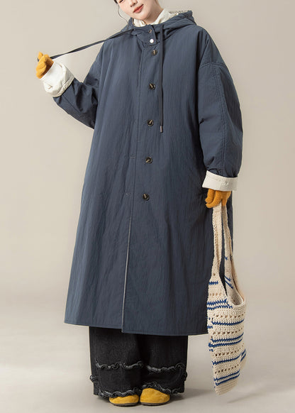 Japanese Style Wear On Both Sides Hooded Cotton Filled Coat Winter