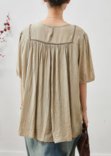 Load image into Gallery viewer, Khaki Cotton Tank Tops Oversized Wrinkled Summer