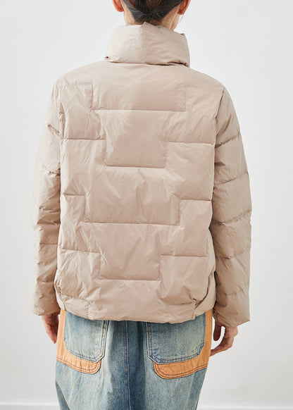 Khaki Duck Down Puffers Jackets Oversized Thick Winter