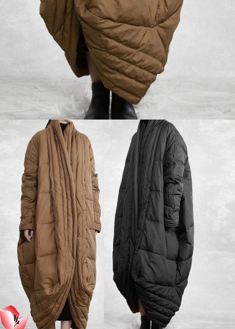 Khaki Warm Duck Down Down Jacket Oversized Winter