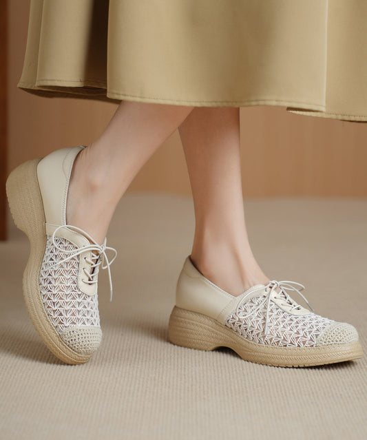 Knit Fabric Flat Feet Shoes Cross Strap Splicing Flat Feet Shoes