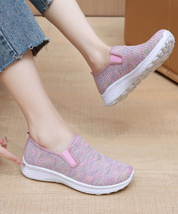 Knit Fabric Flat Shoes For Women Fine Print Flat Shoes