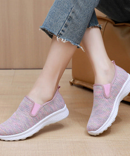 Knit Fabric Flat Shoes For Women Fine Print Flat Shoes
