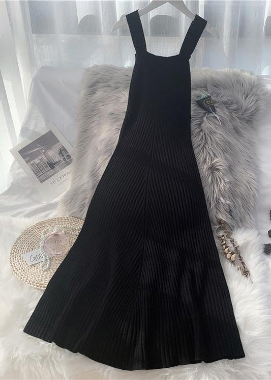 Knitted big hem  Sweater Wardrobes Classy sleeveless daily knit dress - SooLinen