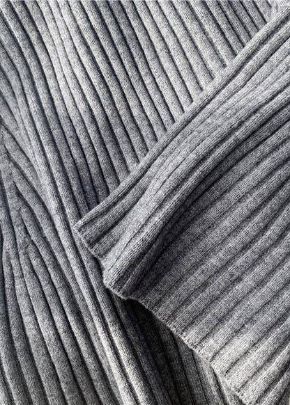 Knitted big hem  Sweater Wardrobes Classy sleeveless daily knit dress - SooLinen