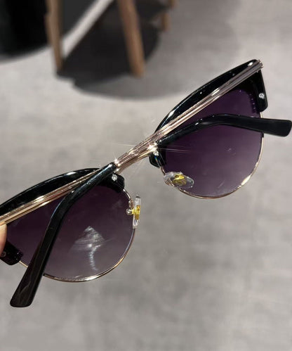 Korean Version Silver Sexy Cat Eye Metal Frame Sunglasses