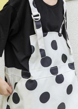 Large size fake two-piece wave skirt dress 2019 new summer short-sleeved t-shirt female high waist  strap dress - SooLinen