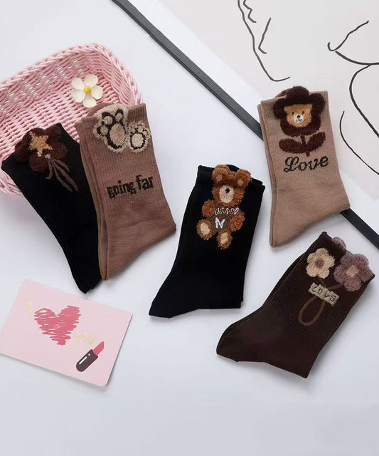 Leisure Versatile Jacquard Cotton Crew Socks