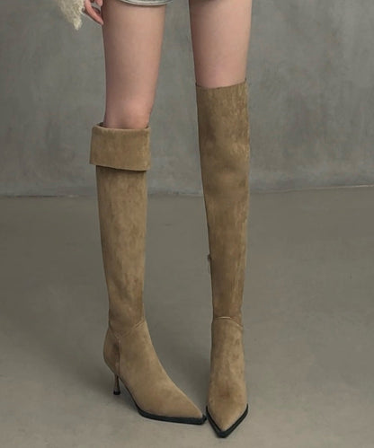 Light Camel Boots Pointed Toe Stiletto Boots