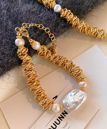 Light Luxury Exquisite Pearl Baroque Chain Bracelet