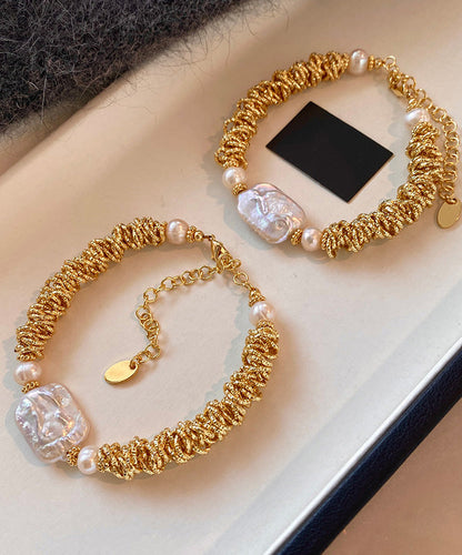 Light Luxury Exquisite Pearl Baroque Chain Bracelet
