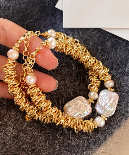 Light Luxury Exquisite Pearl Baroque Chain Bracelet