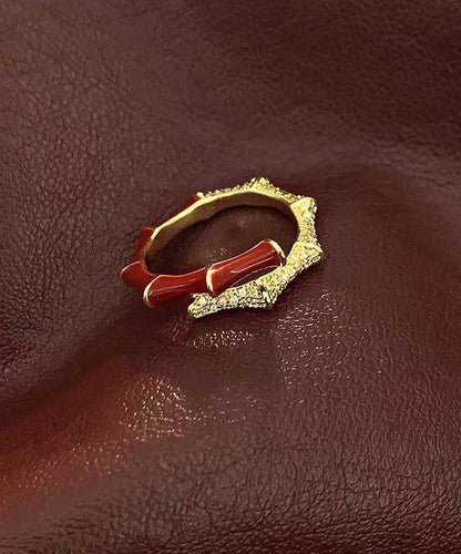 Light Luxury Exquisite Red Bamboo Zircon Rings