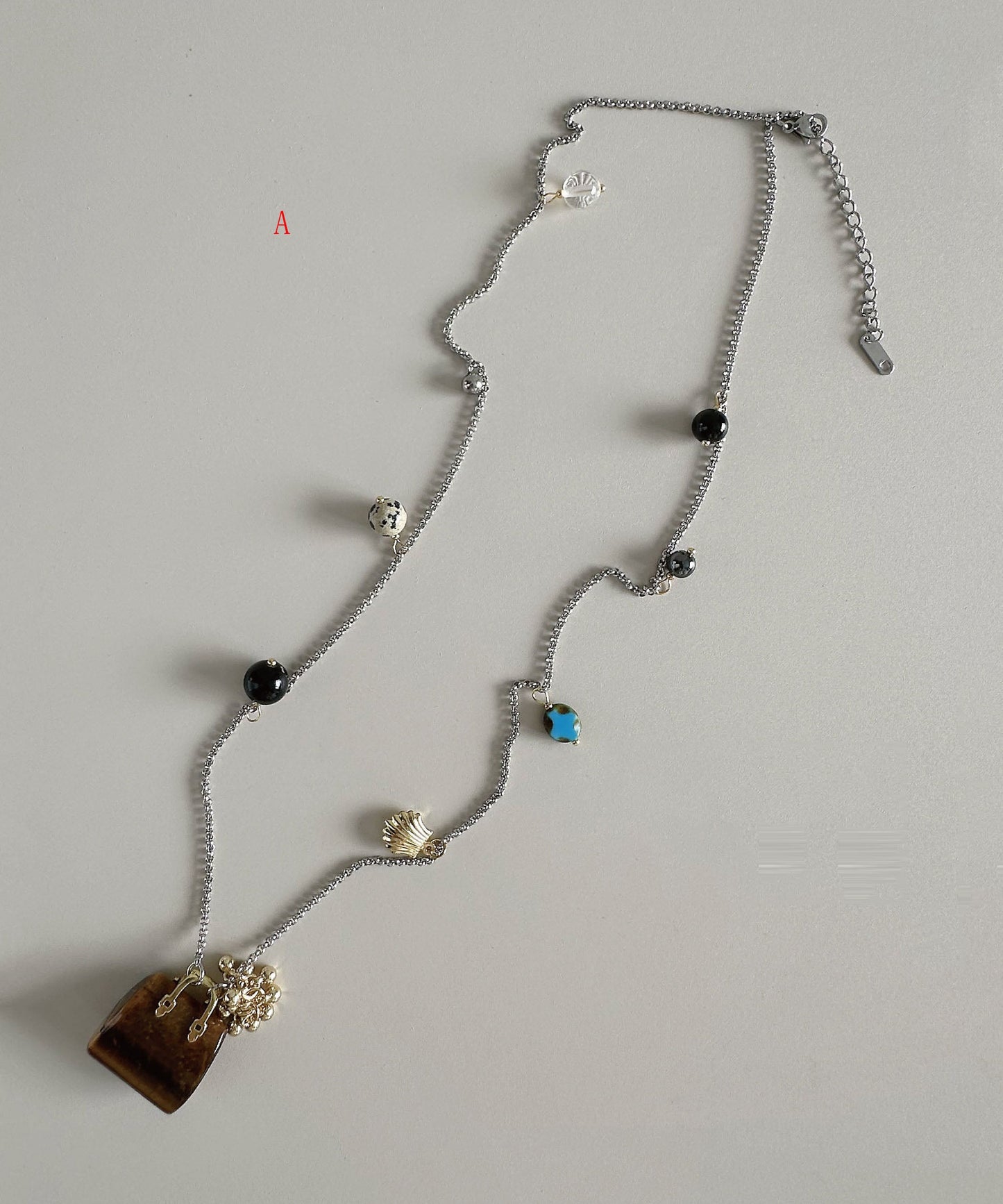 Light Luxury Glass Stone Titanium Steel Long Pendant Necklace