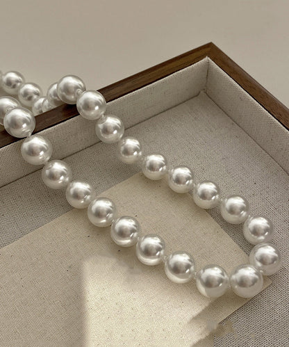 Light Luxury Imitation Natural Seawater Extreme White Pearl Alloy Necklace