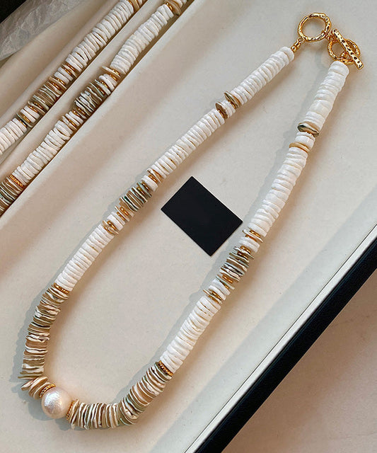 Light Luxury Shell Bead Natural Stone Collarbone Necklace