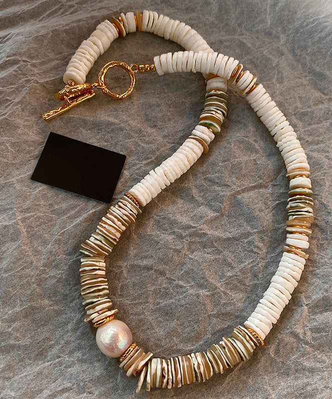 Light Luxury Shell Bead Natural Stone Collarbone Necklace