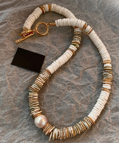 Light Luxury Shell Bead Natural Stone Collarbone Necklace