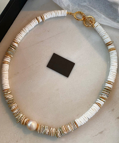 Light Luxury Shell Bead Natural Stone Collarbone Necklace