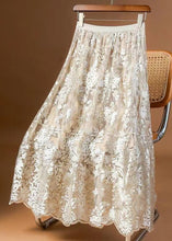 Load image into Gallery viewer, Loose Apricot Embroidered High Waist Tulle Skirt Summer