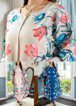 Load image into Gallery viewer, Loose Apricot O Neck Print Cotton Robe Dresses Spring