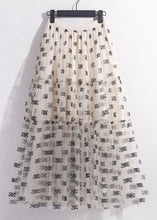 Load image into Gallery viewer, Loose Beige Print Elastic Waist Tulle Skirt Summer