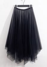 Load image into Gallery viewer, Loose Black Asymmetrical High Waist Tulle Skirt Summer
