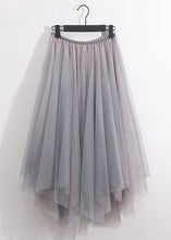 Load image into Gallery viewer, Loose Black Asymmetrical High Waist Tulle Skirt Summer