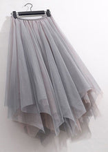 Load image into Gallery viewer, Loose Black Asymmetrical High Waist Tulle Skirt Summer